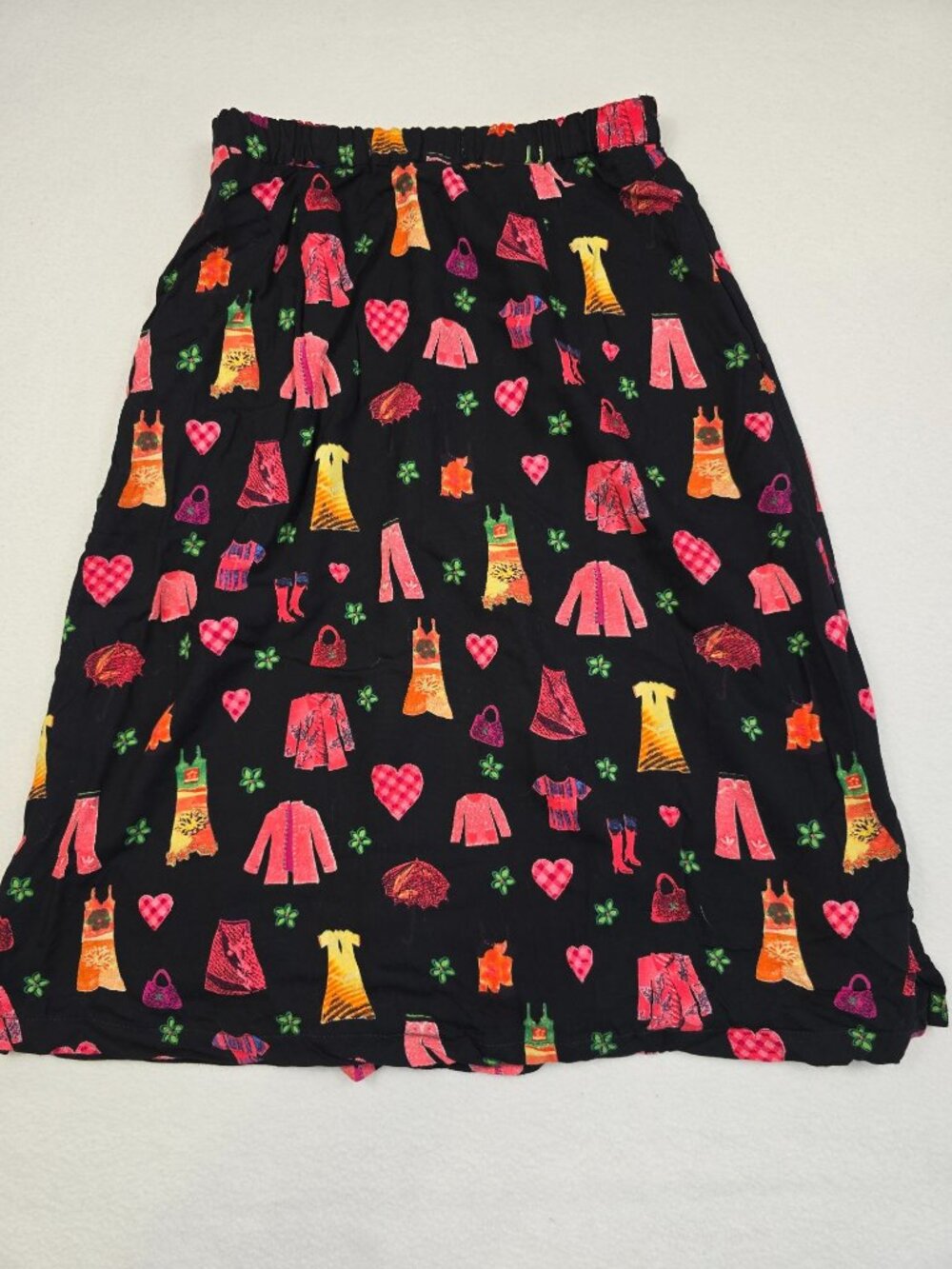 Ali Miles Petites PM Fun Whimsical Pattern Midi Skirt